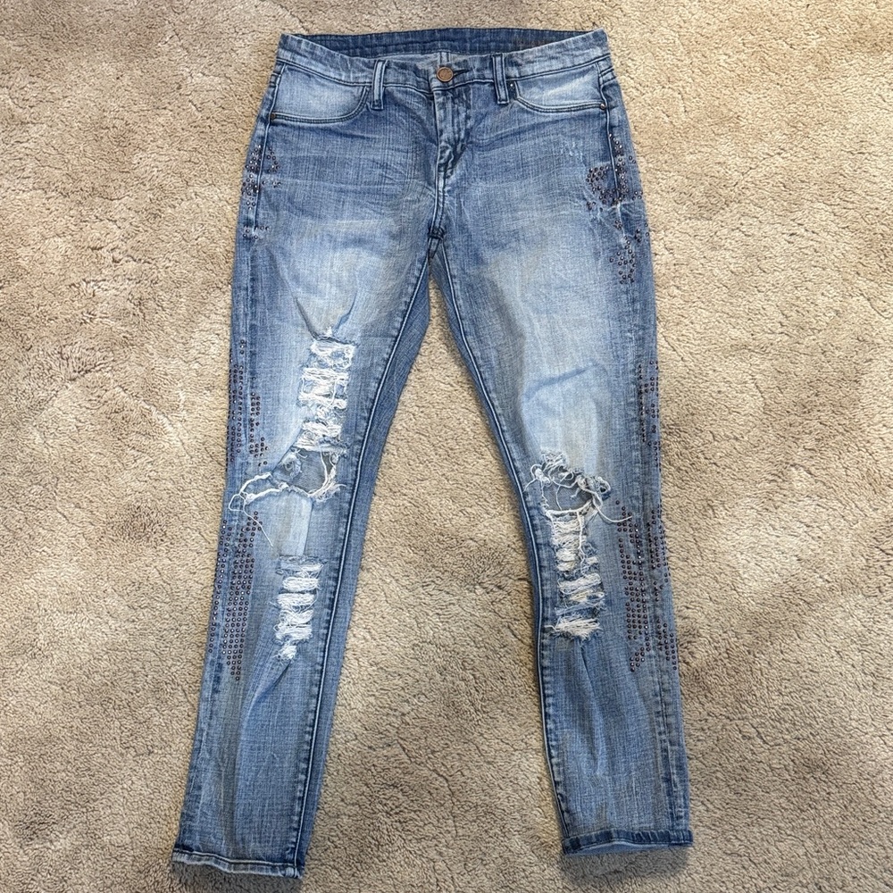 Blank NYC straight rhinestone jeans